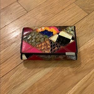 Leather small patchwork wallet
